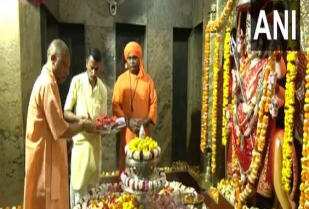 UP: CM Yogi offers prayers at Pateshwari Devi temple, feeds cows at Gaushala in Balrampur