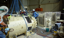 A large electric motor from a dragline.