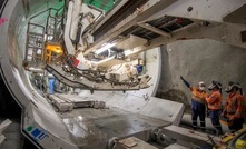 The lining erector machine used to line the mined service tunnels which form part of the Sydney Metro West project