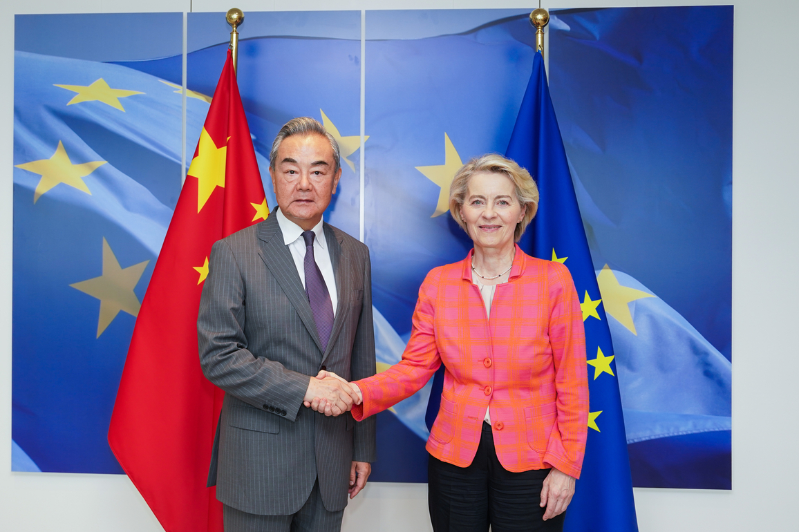 BELGIUM-BRUSSELS-VON DER LEYEN-CHINA-WANG YI-MEETING
