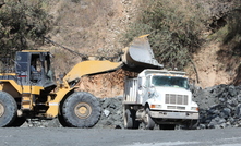  A truck at Sierra Metals Bolivar mine in Chihuahua, Mexico being loaded 