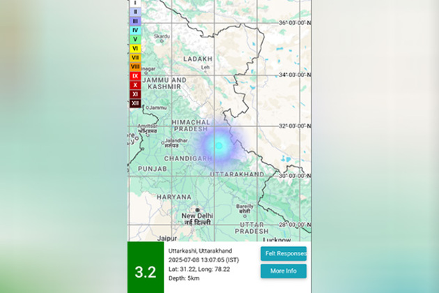Earthquake of magnitude 3.2 hits Uttarakhand's Uttarkashi district