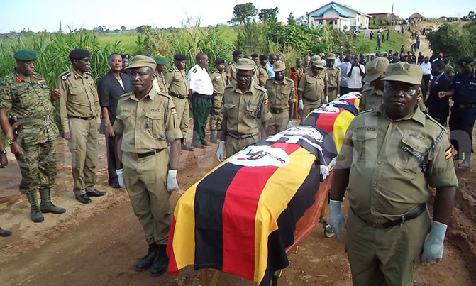 Uganda Police fallen officers returned home from DRC Uganda Police fallen officers returned home from DRC