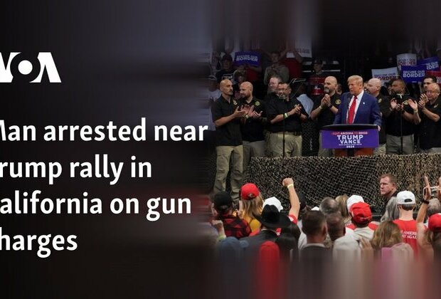 Man arrested near Trump rally in California on gun charges