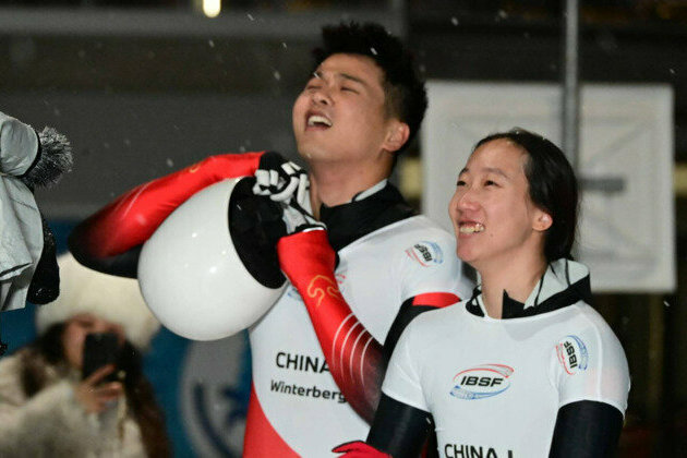 China's Zhao and Lin win skeleton mixed team title in Winterberg