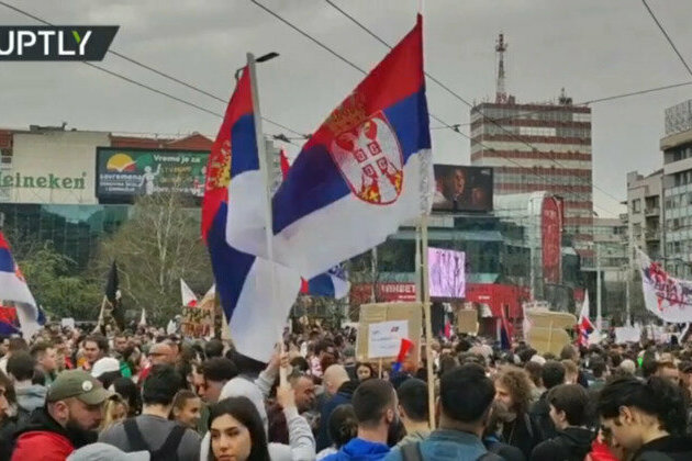 Thousands take to streets in Belgrade for anti-government rally 