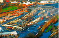 Demolition begins at blaze-hit Carvers  