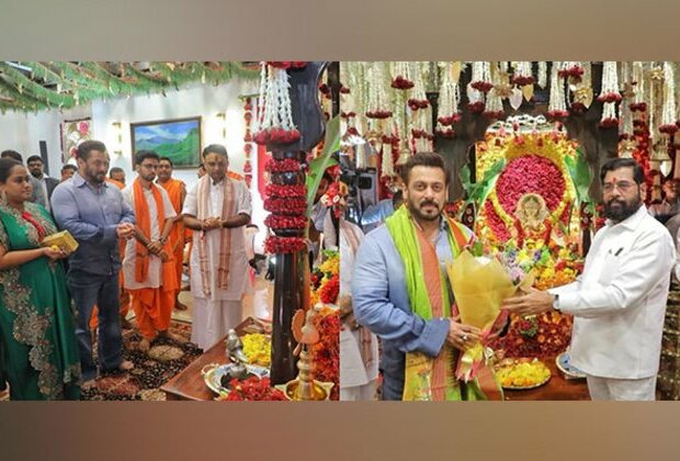 Salman Khan attends Ganpati puja with sister Arpita at Maharashtra CM Eknath Shinde's residence