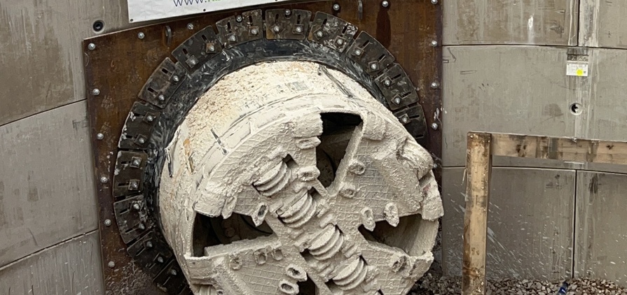 Working on Southern Water’s Southampton Link Main, the TBM Mary Anning has broken through on its drive under the M3 motorway
