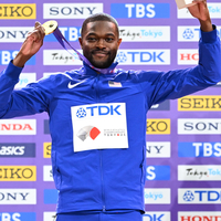 (SP)JAPAN-TOKYO-ATHLETICS-WORLD ATHLETICS CHAMPIONSHIPS-MEN'S 400M HURDLES-AWARDING CEREMONY