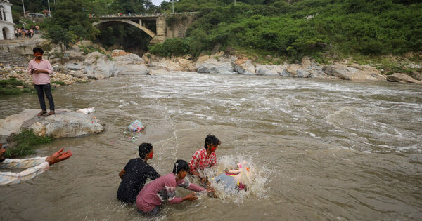 Devotees immerse idols of Lord Bishwokarma with fanfare in Nepal