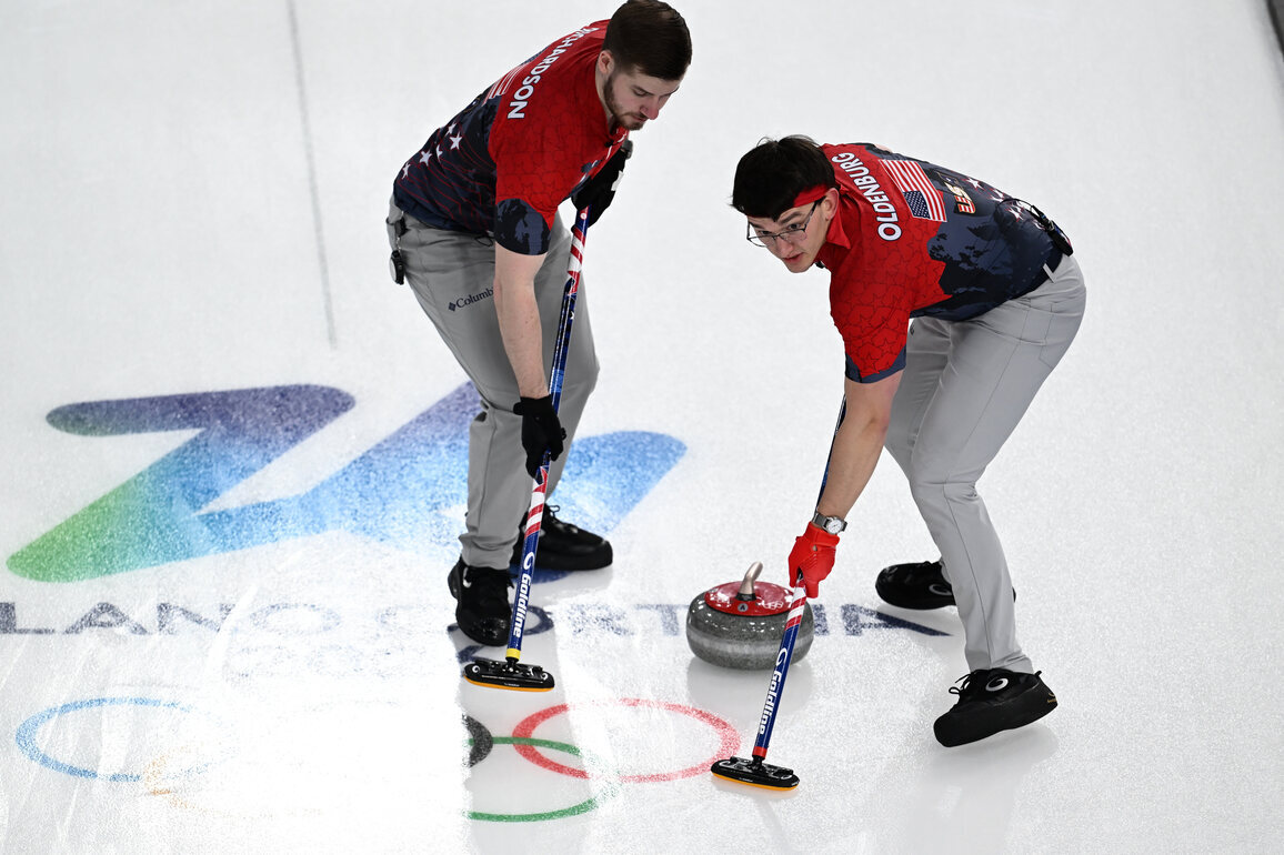 (MICO2026)ITALY-CORTINA D'AMPEZZO-OLYMPIC WINTER GAMES-CURLING-MEN-ROUND ROBIN-USA VS SWE