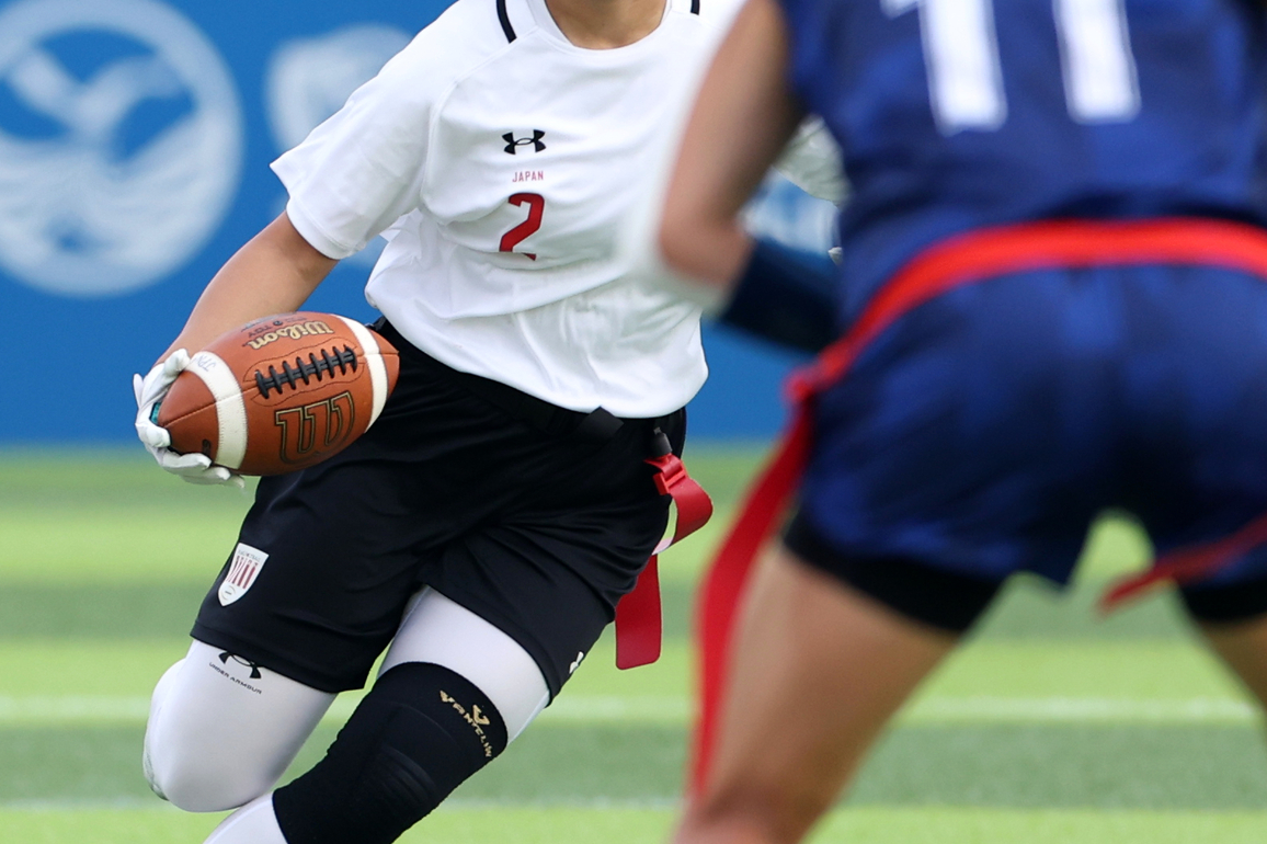 (SP)CHINA-CHENGDU-THE WORLD GAMES 2025-FLAG FOOTBALL-WOMEN'S PRELIMINARY ROUND-GBR VS JPN (CN)