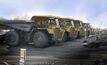 The truck fleet at Atlantic Carbon Group's Stockton mine.