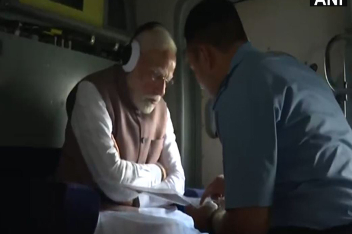 PM Modi conducts aerial survey of flood-hit areas of Punjab, meets affected in Gurdaspur