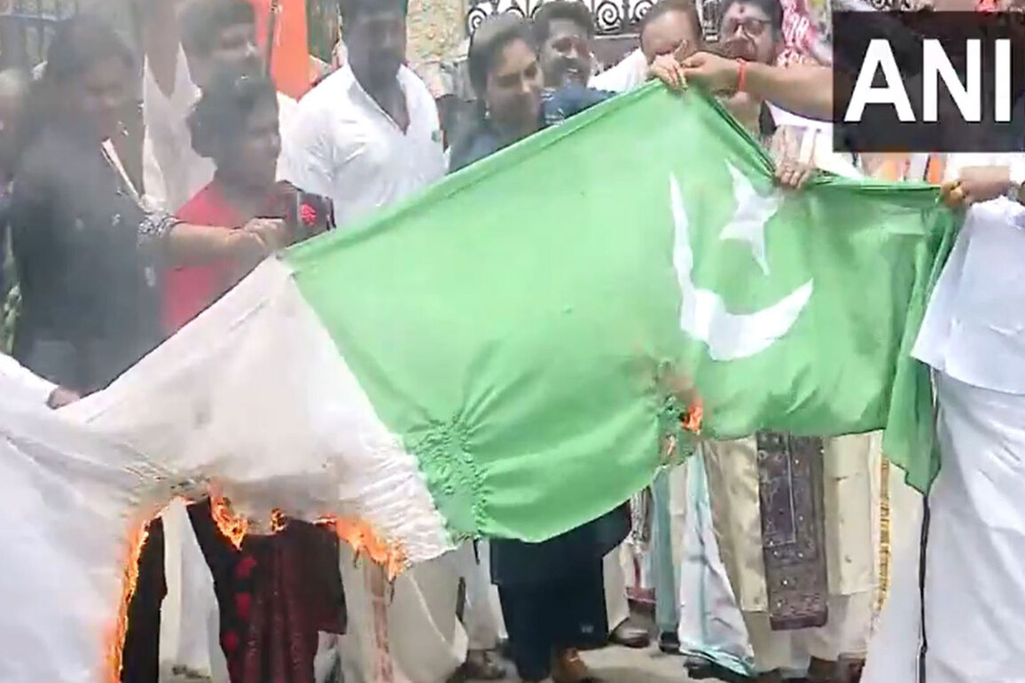 Karnataka: Shiv Sena (UBT) burns Pakistani national flag in protest against Ind-Pak Asia Cup match