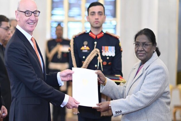 Austrian Ambassador Robert Zischg presents credentials to President Murmu