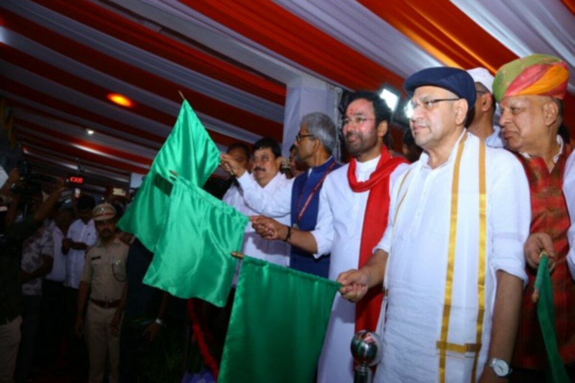 Union Minister Ashwini Vaishnaw flags off Jodhpur train at Kacheguda Railway Station in Hyderabad