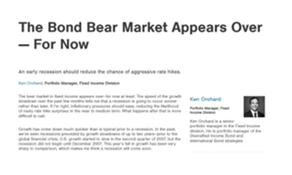 Fixed income bear markets and recessionary threat 