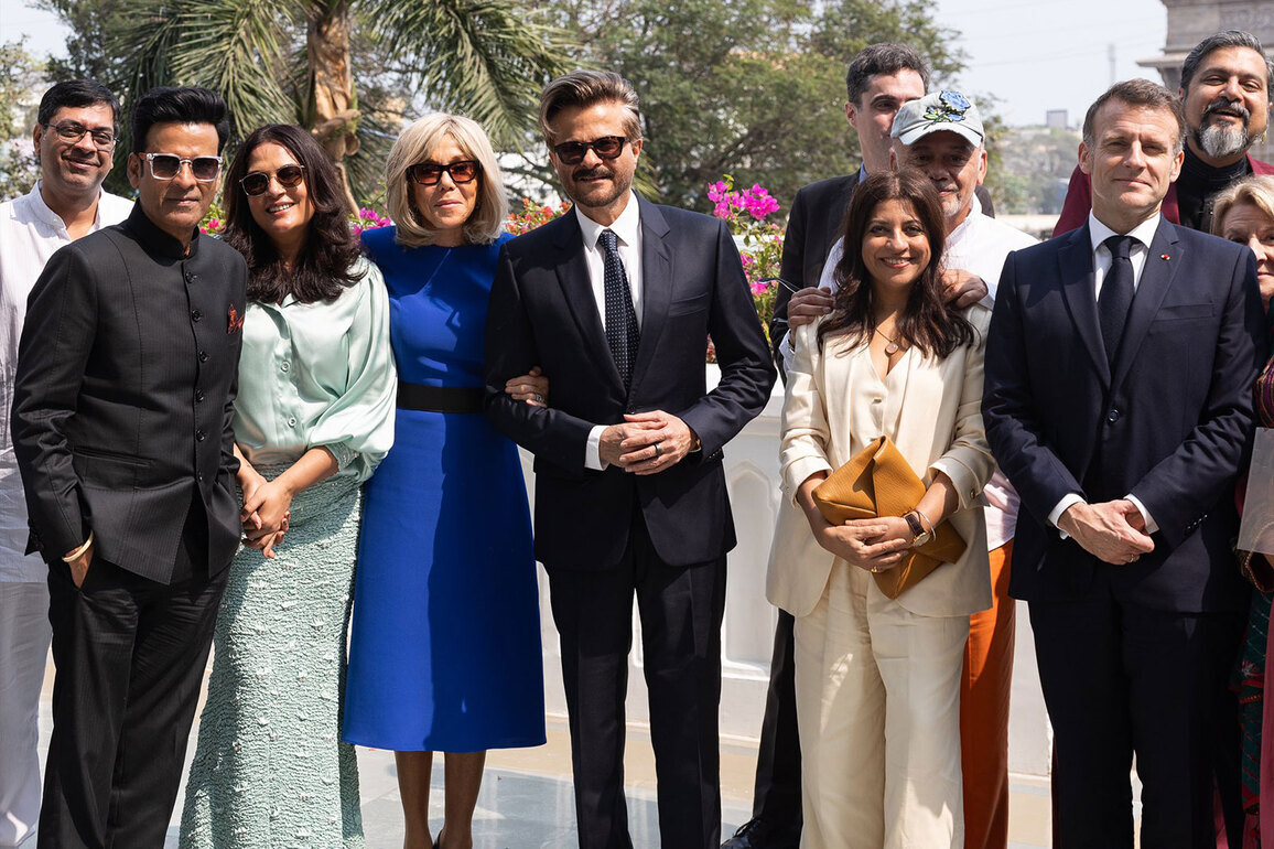 French President Macron meets Anil Kapoor, Manoj Bajpayee, Zoya Akhtar during Mumbai visit, calls them "legends of Indian cinema"