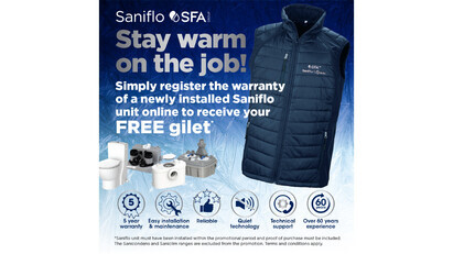  Claim a FREE gilet from Saniflo – just by registering a warranty