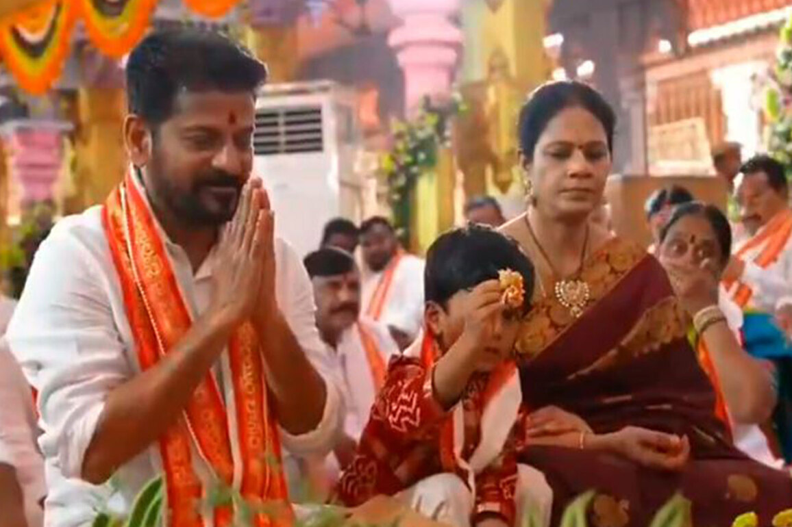 Telangana CM Revanth Reddy performs Bhoomi Pooja for Basara temple expansion