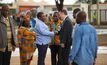  Mozambique President Filipe Nyusi (left) shaking Syrah MD Shaun Verner's hand at the Balama opening in April