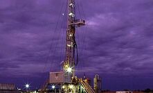 Exploration drill rig on the Cooper Basin. 