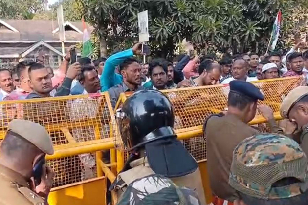 Assam: Congress workers protest against attack on its MP Rakibul Hussain