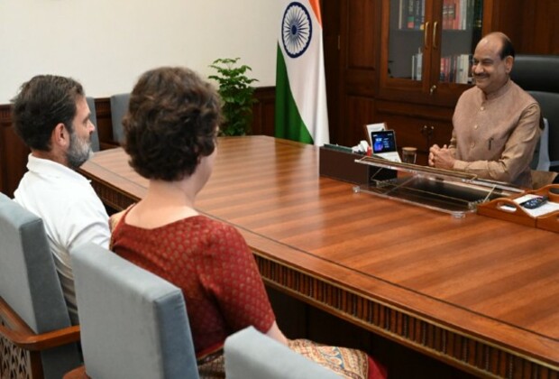 Rahul Gandhi, Priyanka Gandhi meet Lok Sabha Speaker Om Birla