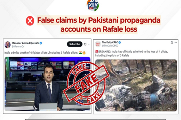 PIB fact check exposes false Pakistan propaganda, alleging "loss of four Indian pilots"