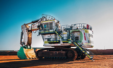 One of the Liebherr R9400E electric excavators at Fortescue's Christmas Creek mine.