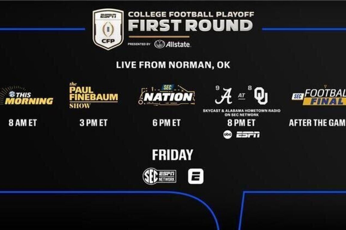 SEC Network presents wall-to-wall coverage for the First Round of the College Football Playoff