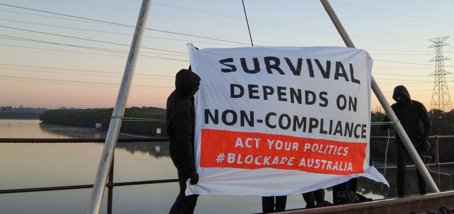 Blockade Australia is targeting rail links to the Port of Newcastle. Photo courtesy of Blockade Australia