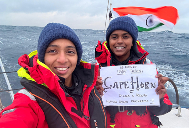 Navika Sagar Parikrama II: Sailing vessel INSV Tarini crosses Cape Horn located at southern tip of South America