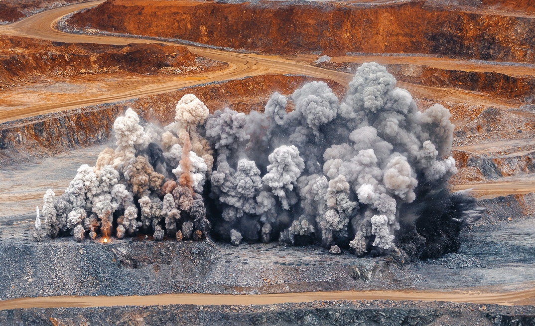 Explosion in an open-pit mine