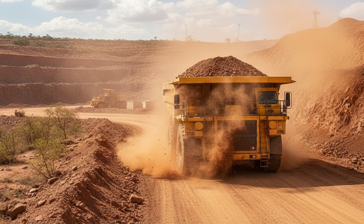 Poluição do ar em operação de minério