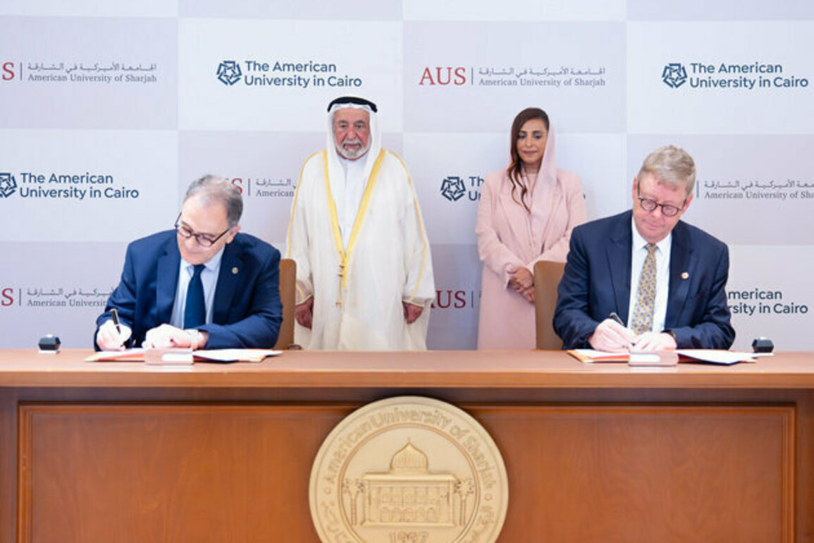 Sharjah Ruler witnesses AUS-AUC signing of MoU