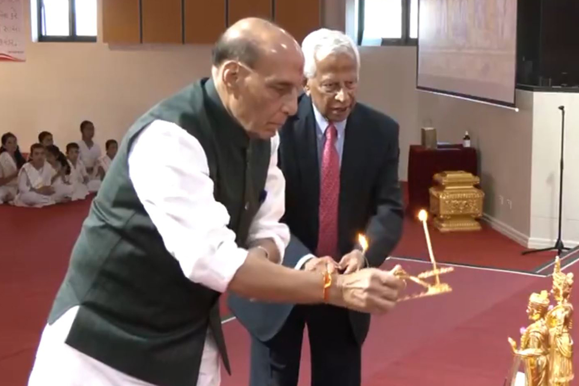 Rajnath Singh visits Sydney's BAPS Swaminarayan Mandir, lauds India's global progress