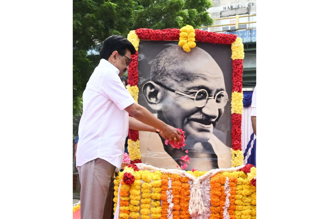 "He gives strength to face forces of division": Stalin remembers Mahatma Gandhi, targets BJP on release of postage stamp, coin on RSS's centenary