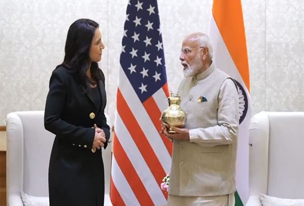 PM Modi presents Mahakumbh's jal to Tulsi Gabbard