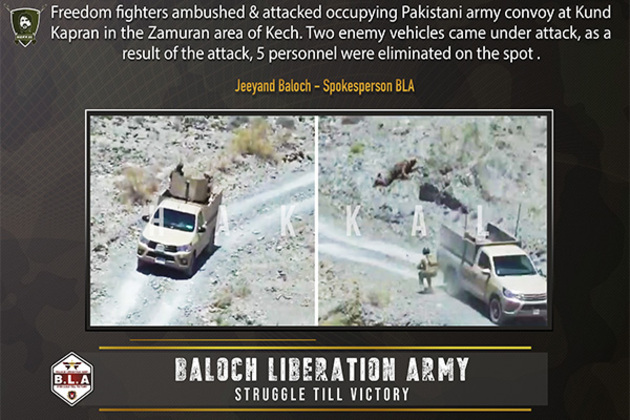 Baloch fighters strike in Zamuran and Quetta killing five security personnel