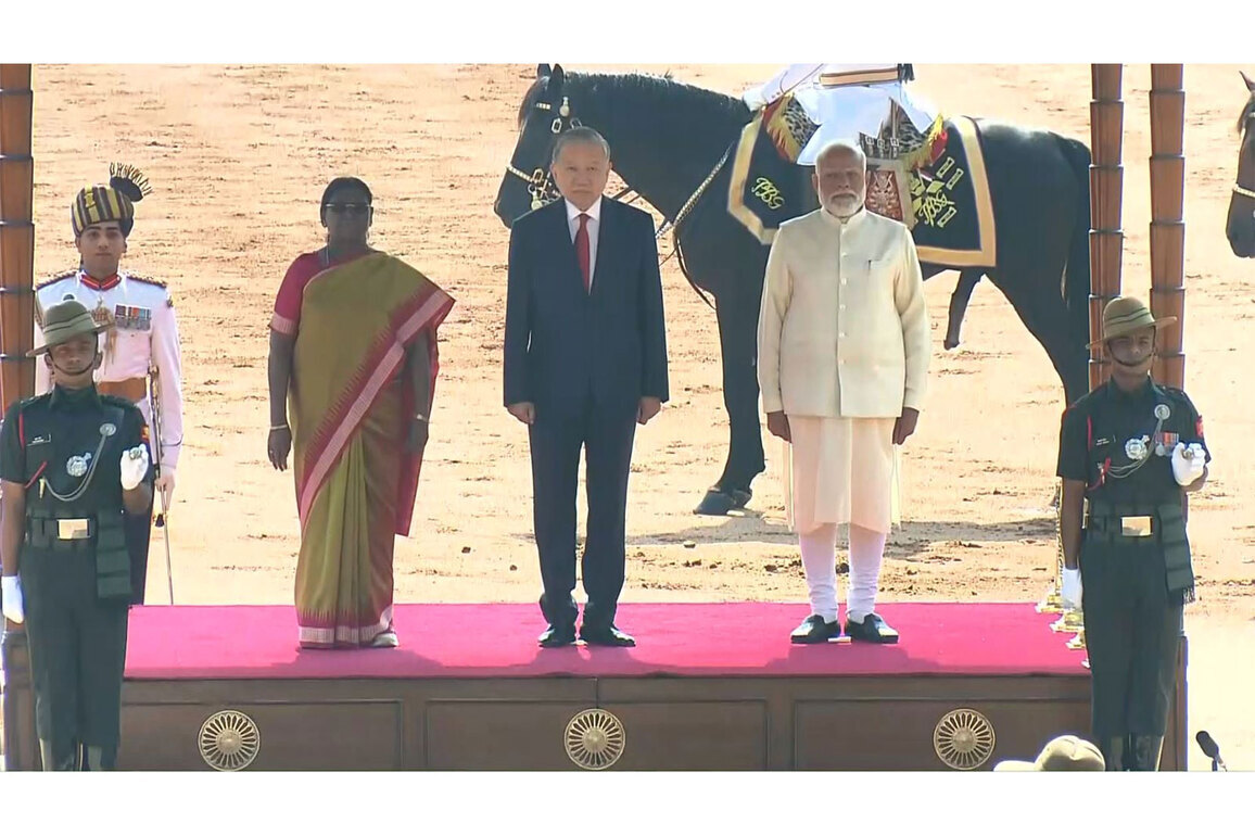 Vietnam President To Lam accorded ceremonial welcome at Rashtrapati Bhavan on maiden State Visit to India