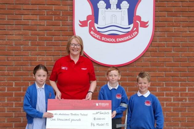 Enniskillen primary school raises 1k for Air Ambulance NI