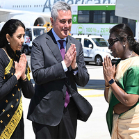 President Murmu arrives in Rome for Pope Francis' funeral