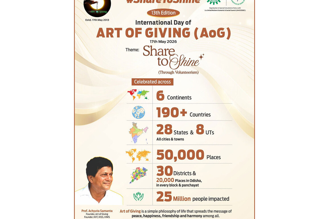 13th International Art of Giving Day Celebrated in 190 Countries