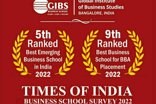GIBS shines again as the 5th Best Emerging Business School and the 9th Best for BBA placement in India by the Times of India B-School Survey 2022
