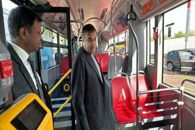 Union Minister Nitin Gadkari takes test drive in hydrogen bus in Prague
