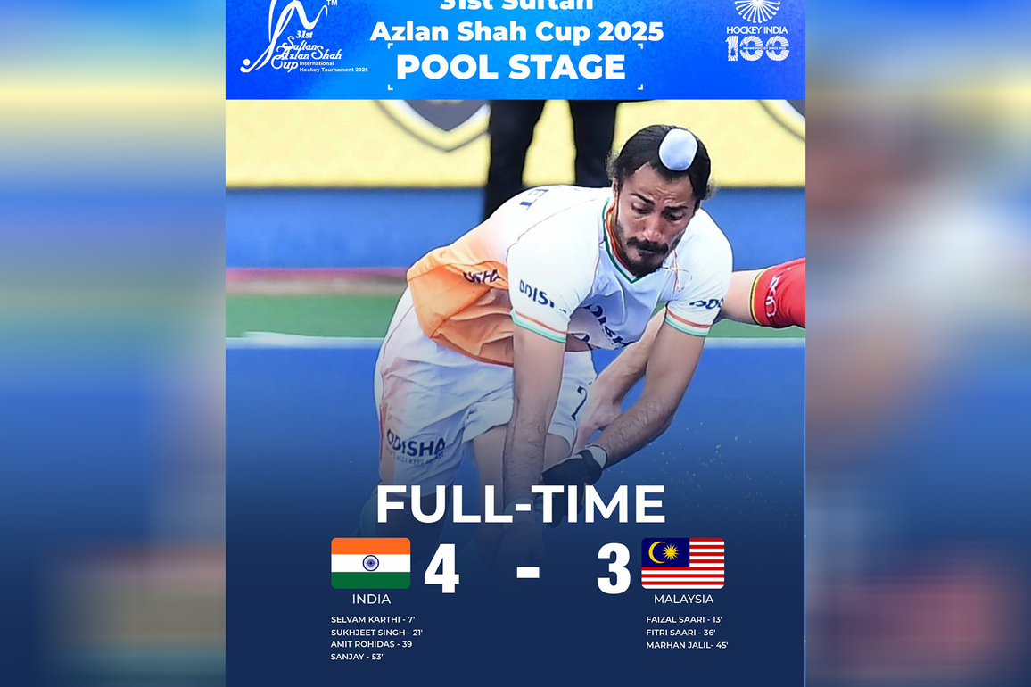 India clinch narrow 4-3 win against hosts Malaysia at Sultan Azlan Shah Cup