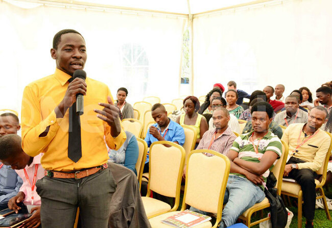   ne of the participants sharing his views at the summitredit ddie sejjoba  